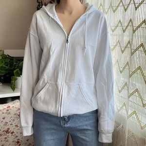 Gilden White Zip Hoodie